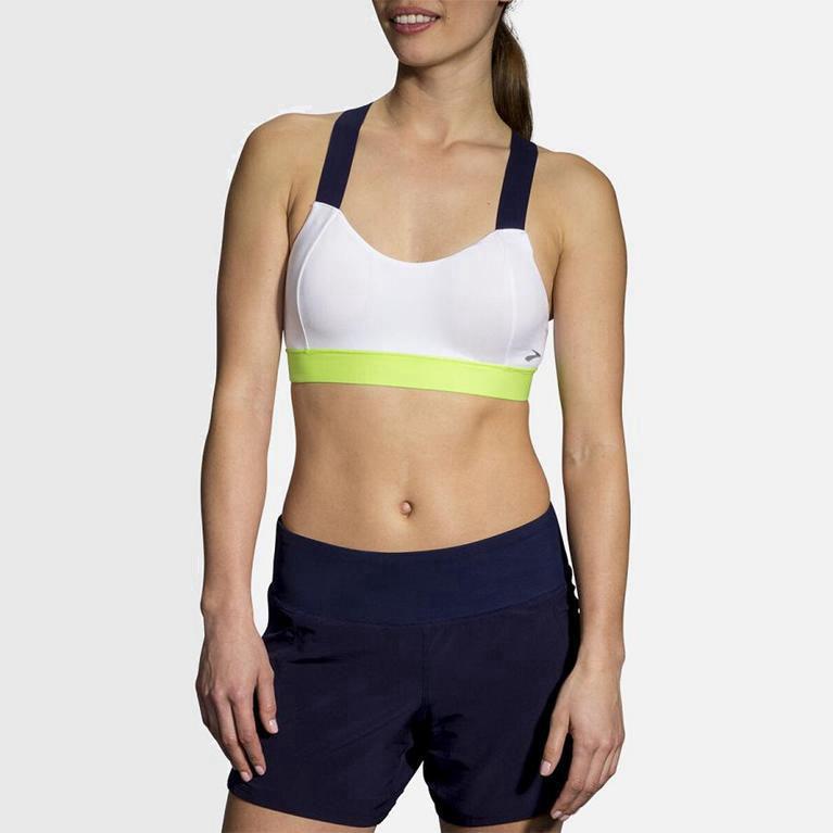 Brooks Hot Sports Womens Running Bra Ireland White (QZXG-12630)